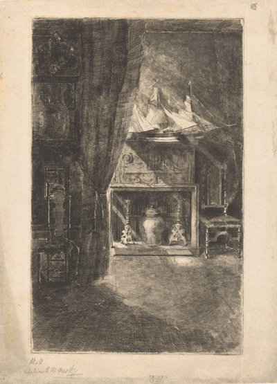 Barbara van Houten, Atelier van Hendrik Willem Mesdag, ca. 1880-1910, ets op papier, 45,5 × 28,7 cm. Rijksmuseum, Amsterdam, legaat van B. van Houten