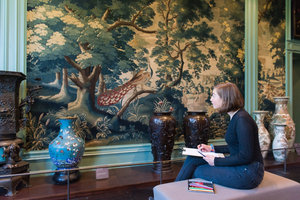 Vrouw aan het tekenen in De Mesdag Collectie