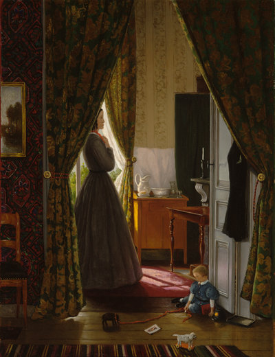 Hendrik Willem Mesdag (1831-1915), Vrouw en kind in interieur, 1868 (Museum Panorama Mesdag, Den Haag, foto: Bob Strik, Reprorek)